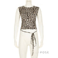 Khelani Leopard Asymmetric Skirt Set [N08YI4OG]