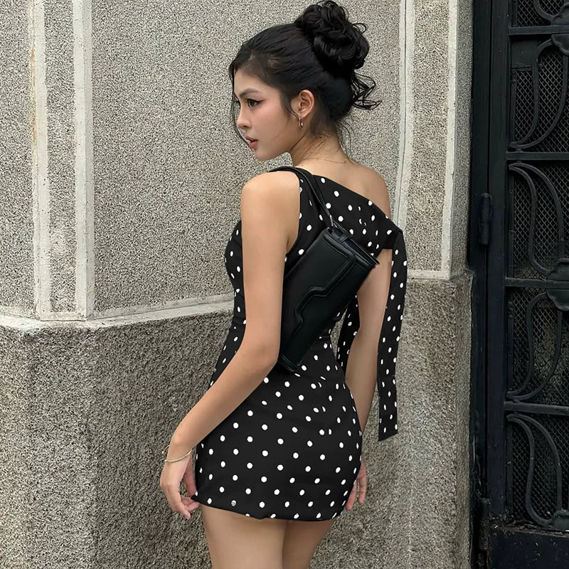 Kinslee Asymmetric Polka Dot Mini