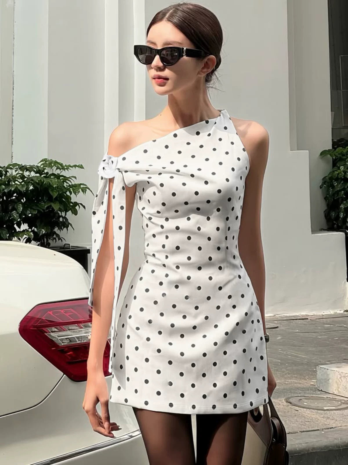 Kinslee Asymmetric Polka Dot Mini