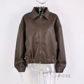 Koa Lapel Faux Leather Jacket [Y1TWW0EM]