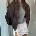 Koa Lapel Faux Leather Jacket [O4SJZS5P]