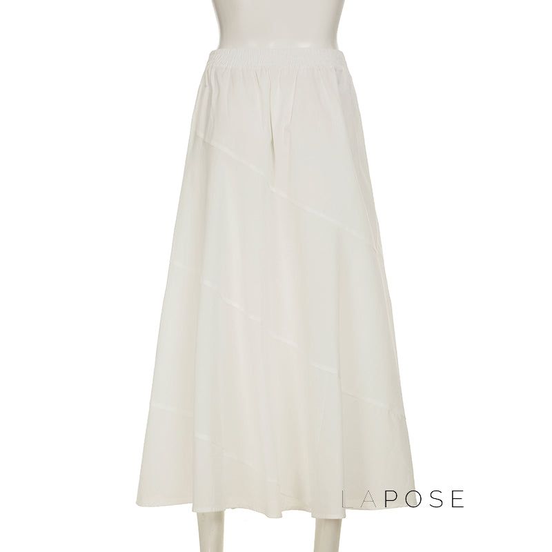 Kolbie Elegant White Maxi Skirt [8CN6N9DZ]