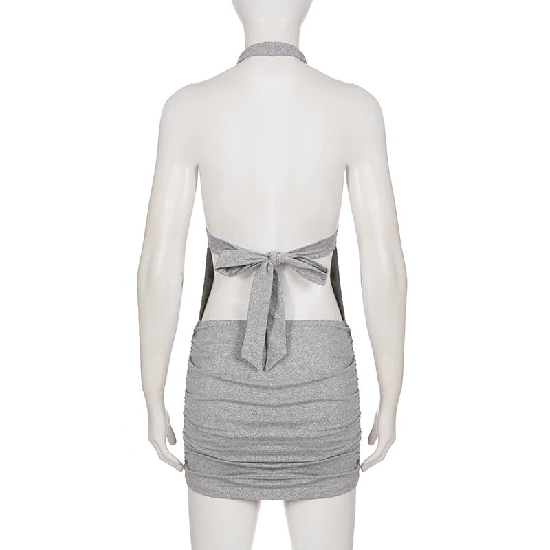 LaPose - Kolbie Sequin Halter Mini Dress