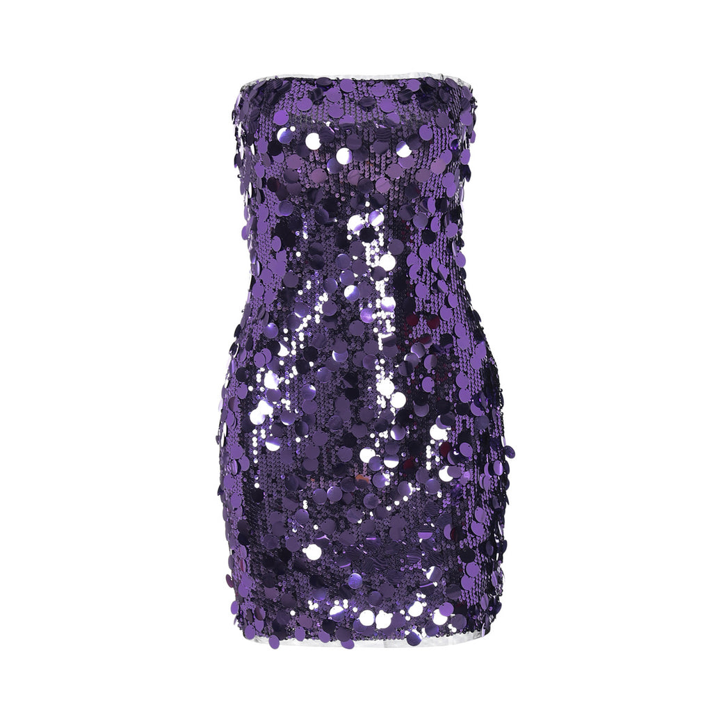 Kollins Sequin Strapless Midi Dress [PVUPDUYK]