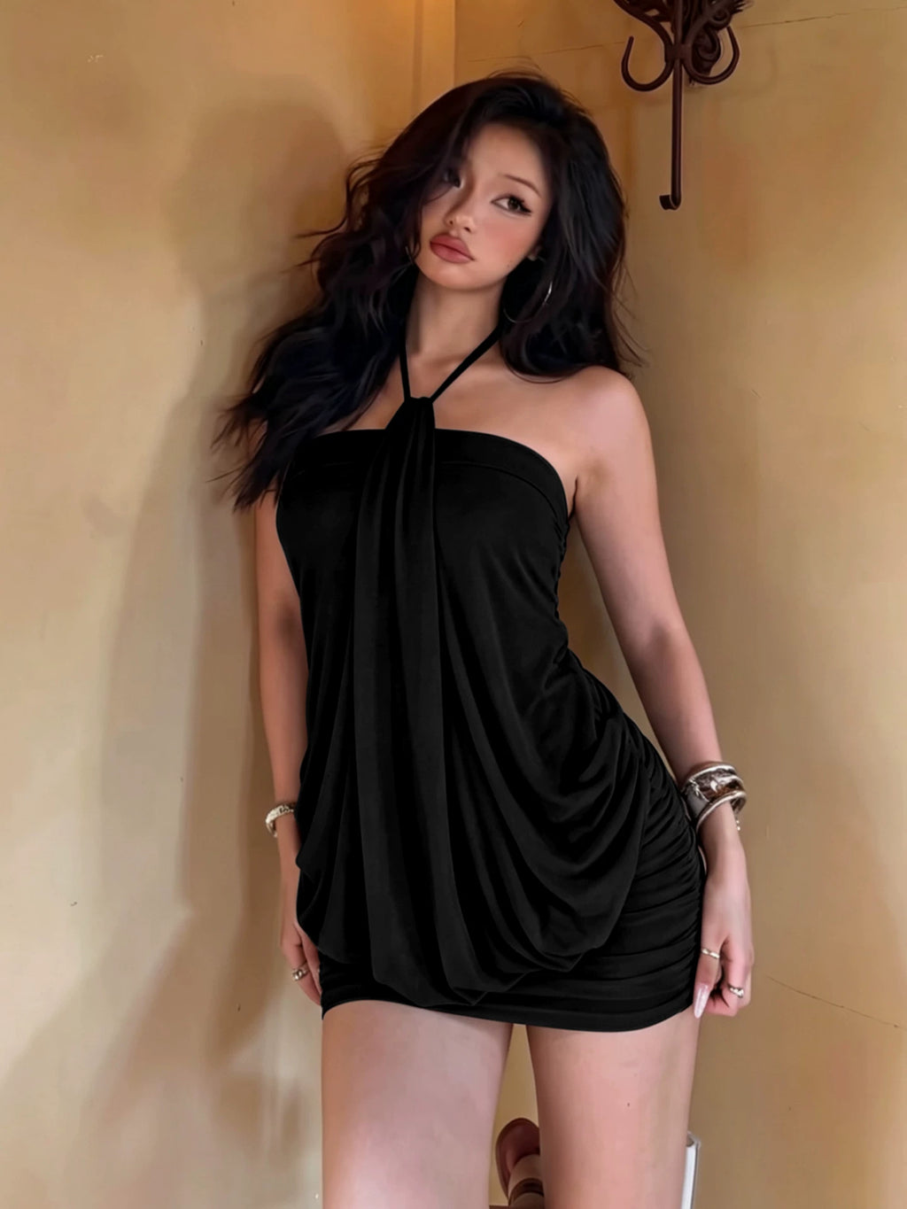 LaPose - Kollyns Halter Draped Mini Dress