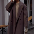Korbyn Double-Breasted Woolen Coat [MEL31G8T]