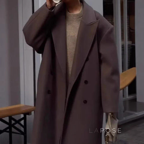 Korbyn Double-Breasted Woolen Coat [MEL31G8T]