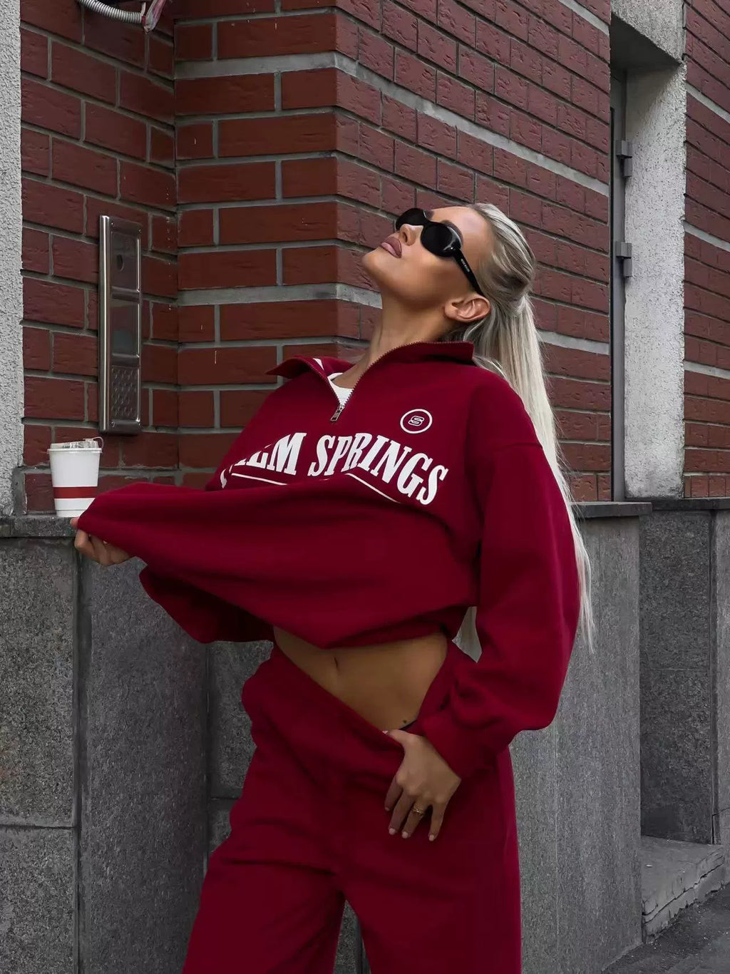 LaPose - Krislynn Half-Zip Sweatshirt Jogger Set