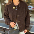 Kristy Button-Front Knit Cardigan [OBAFL3UH]