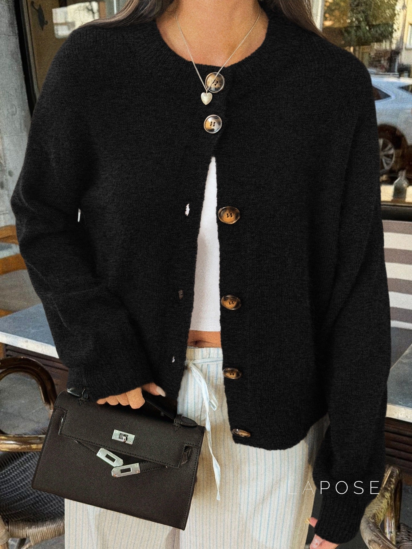 Kristy Button-Front Knit Cardigan [7IOY84SM]