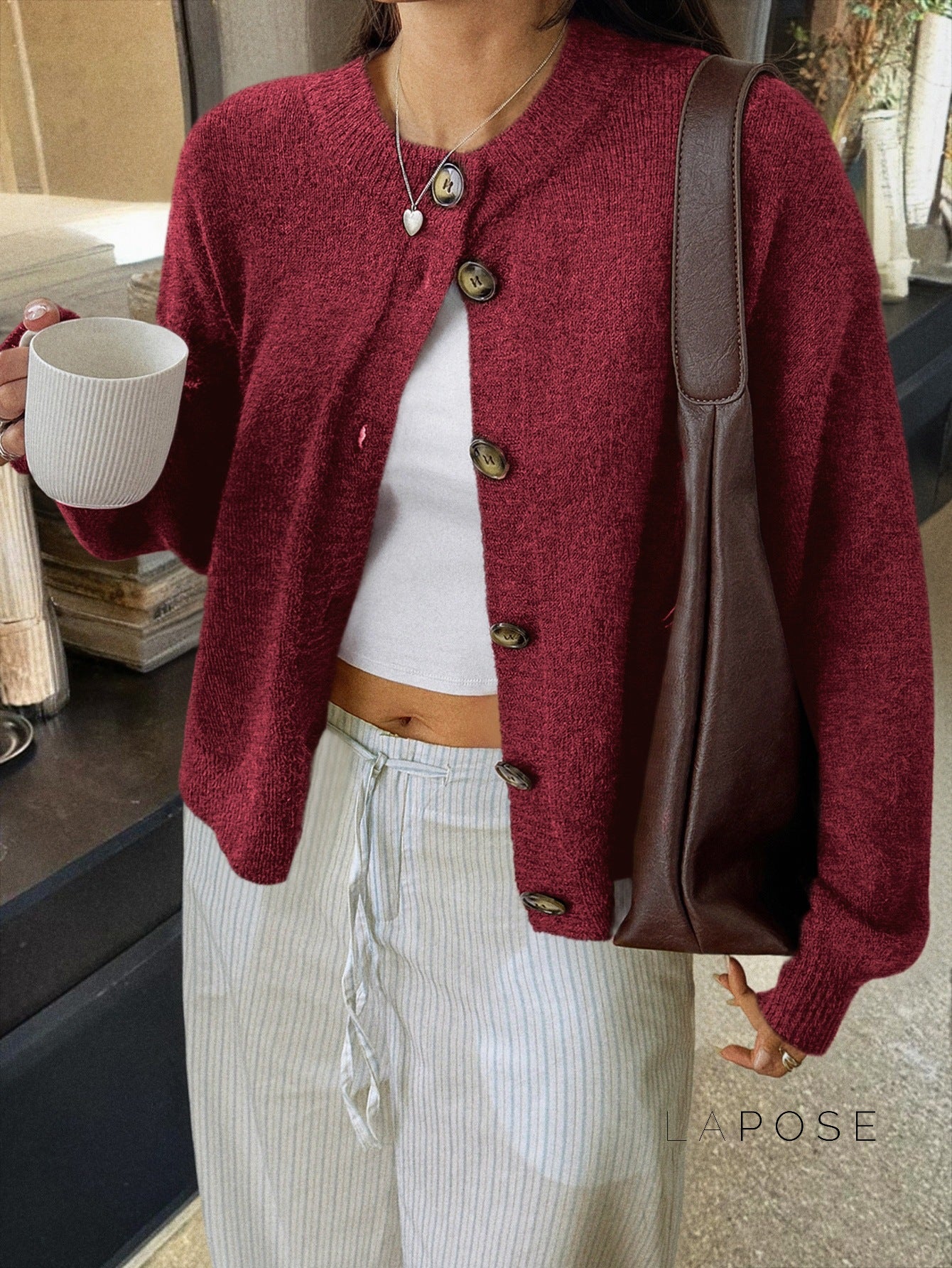 Kristy Button-Front Knit Cardigan [C87BF373]