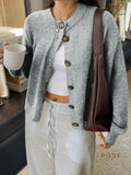 Kristy Button-Front Knit Cardigan [CS3XRF61]