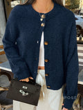Kristy Button-Front Knit Cardigan [6XF16BLB]