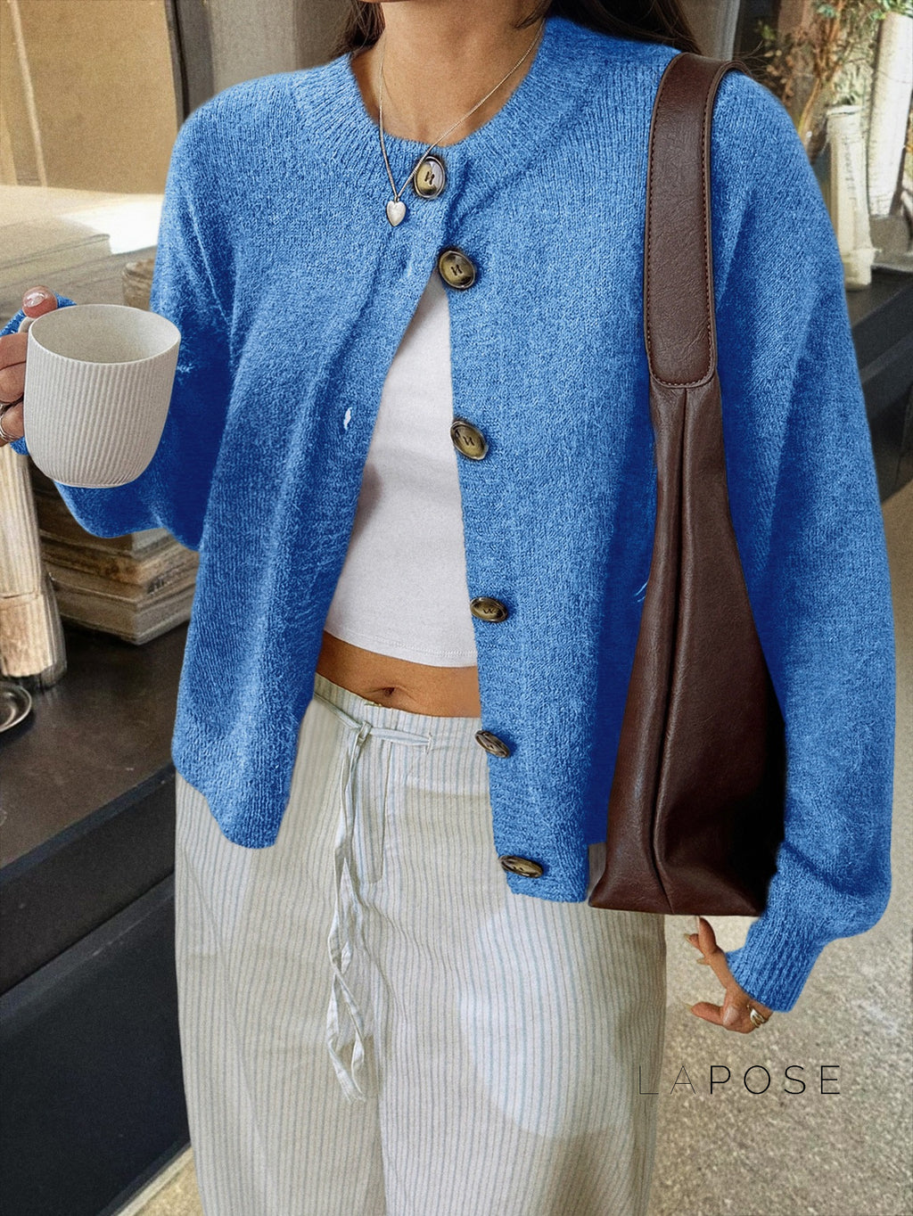Kristy Button-Front Knit Cardigan [11PWN2GF]