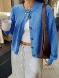 Kristy Button-Front Knit Cardigan [11PWN2GF]