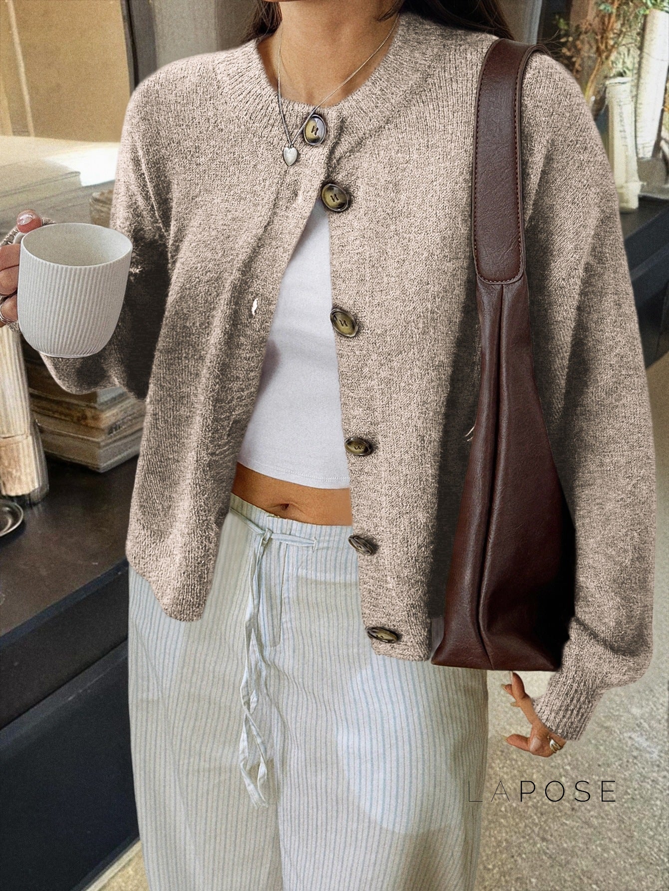Kristy Button-Front Knit Cardigan [EMVROHNS]