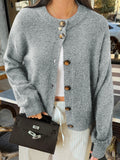 Kristy Button-Front Knit Cardigan [JK3PDM12]