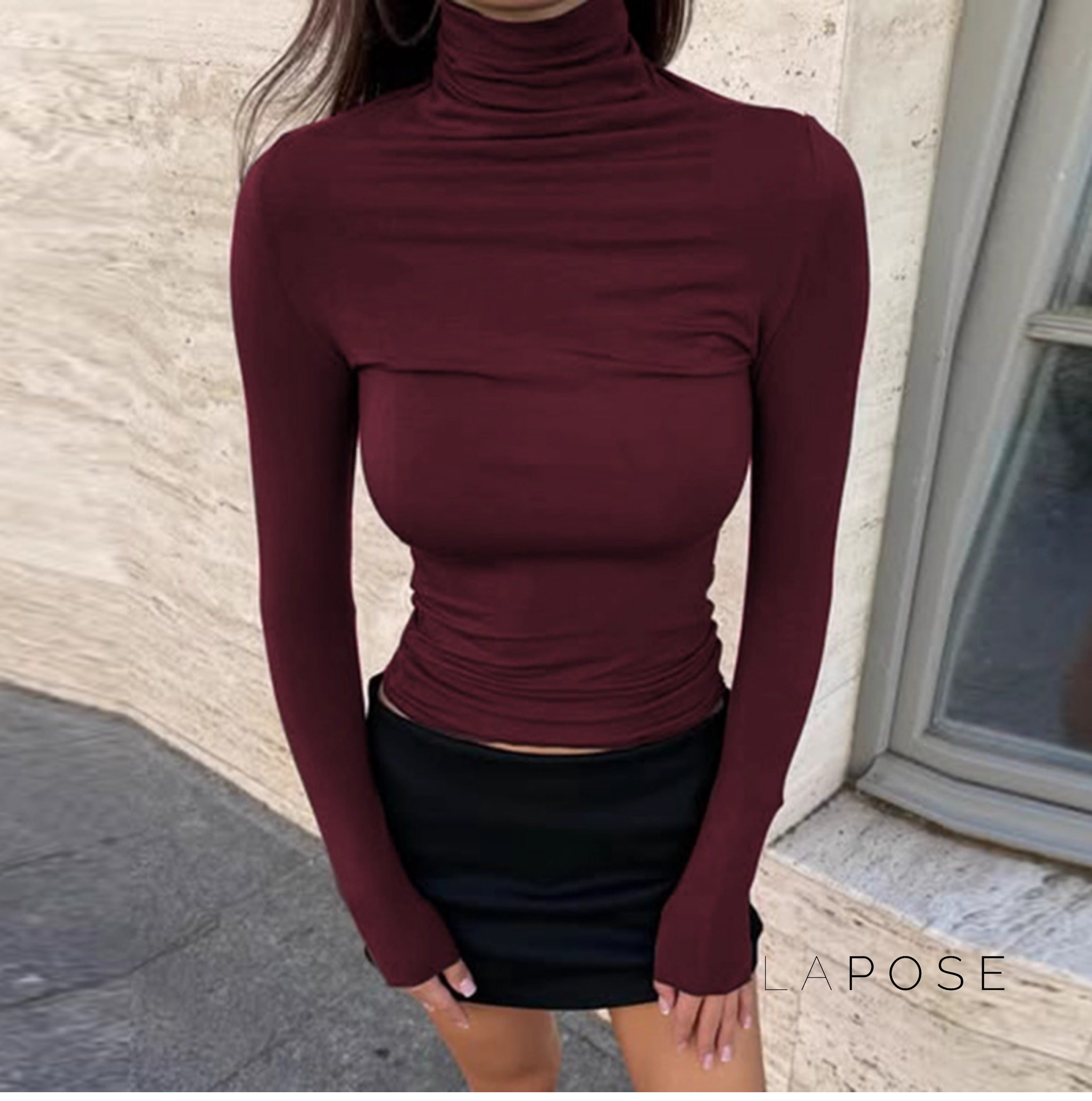 Kylee Slim Fit Turtleneck Top [UZ4FQUOG]