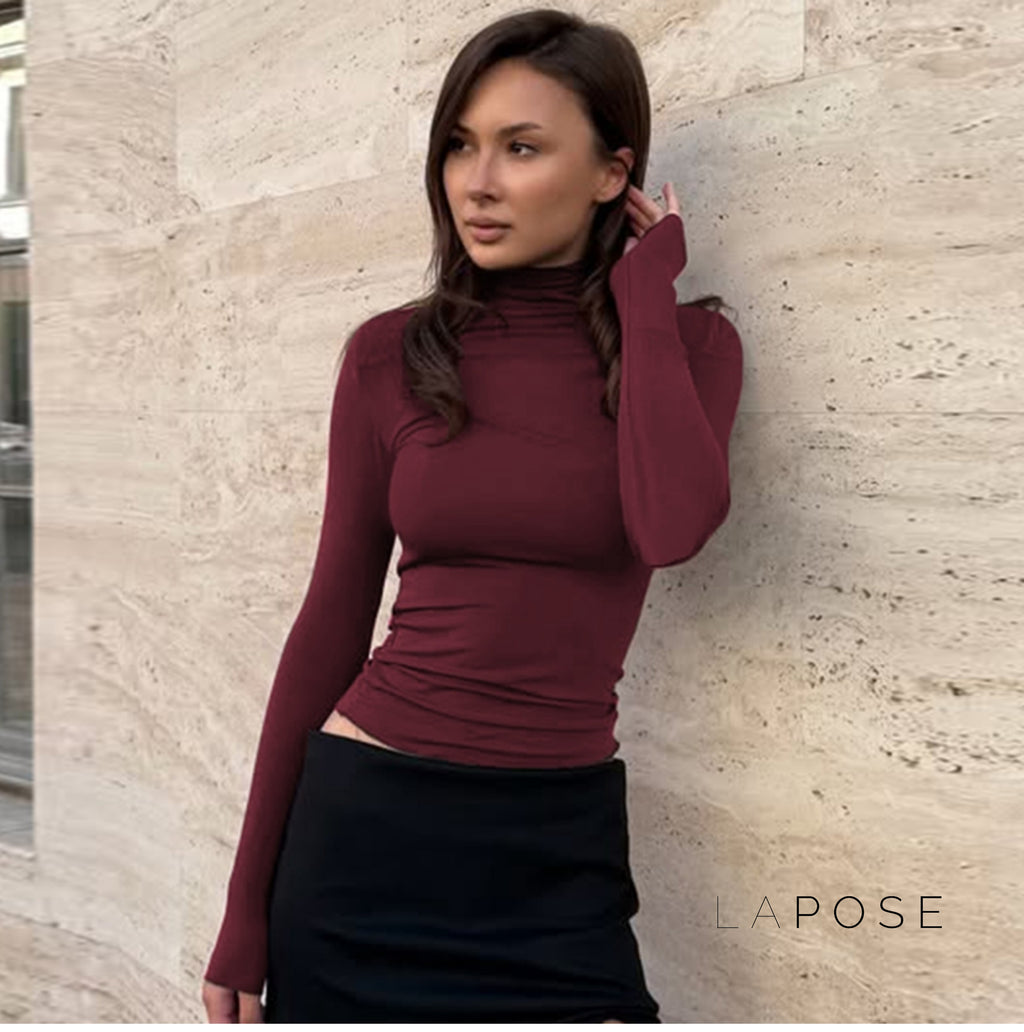 Kylee Slim Fit Turtleneck Top [UNET8BND]
