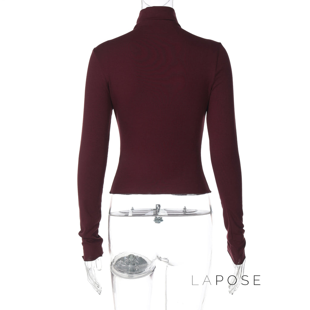 Kylee Slim Fit Turtleneck Top [0MLNQXC8]