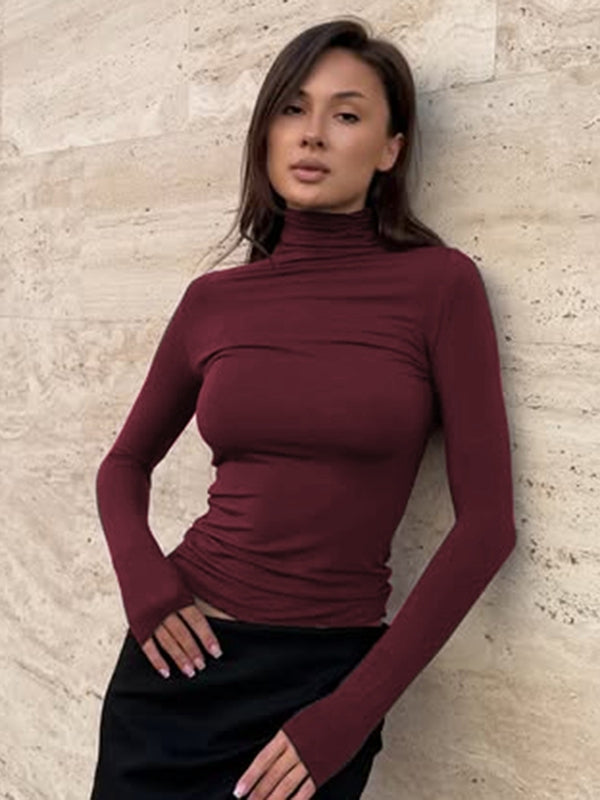Kylee Slim Fit Turtleneck Top [I73FROC2]
