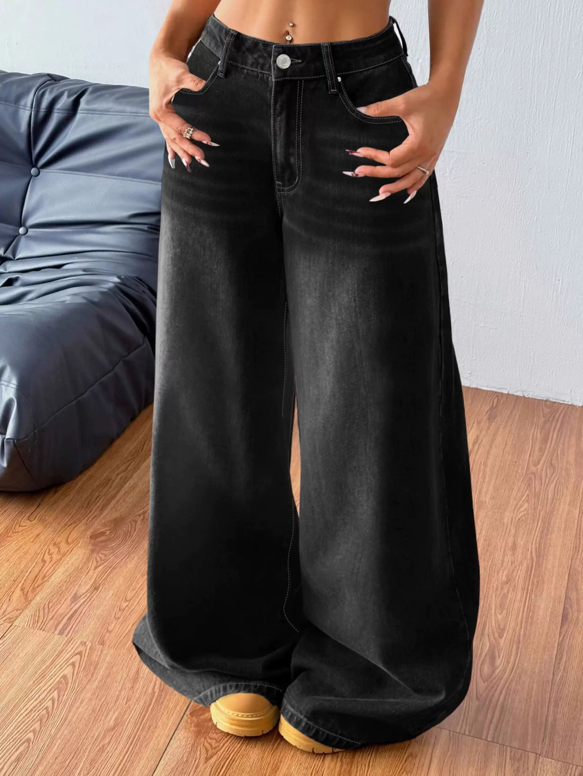 LaPose - Kyndal High Waisted Wide Leg Jeans