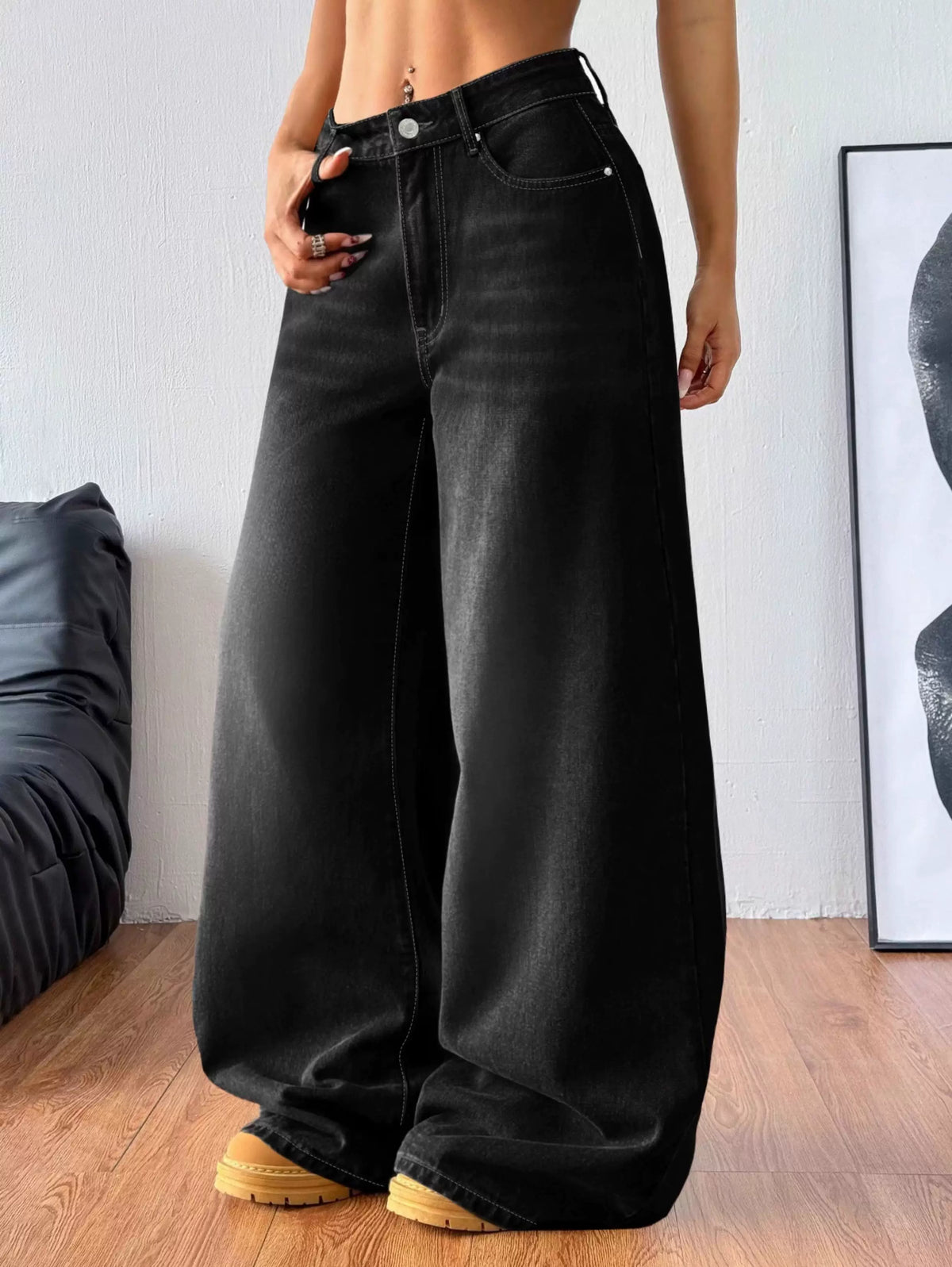 LaPose - Kyndal High Waisted Wide Leg Jeans