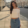 Kynzleigh Off-Shoulder Ruched Crop Top [S5H826WE]