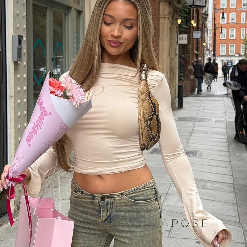 Kynzleigh Off-Shoulder Ruched Crop Top [NTRS627K]