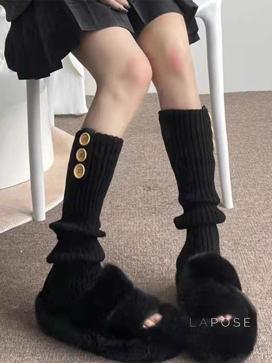 Kyra Buttoned Leg Warmers [VSDA39Q3]