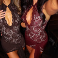 Lace Detail Bodycon Mini Dress [QB0Y9V2J]