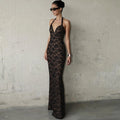 Lace Halter Slit Maxi Dress [1ETWIRMD]