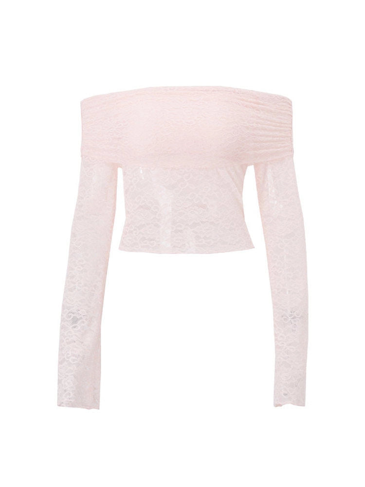 Lace One-Shoulder Skirt Set [S9LI9AY3]