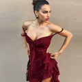 Lace Patchwork Strapless Mini Dress [5Y6NMRRC]