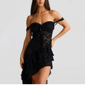 Lace Patchwork Strapless Mini Dress [R61QKSEL]
