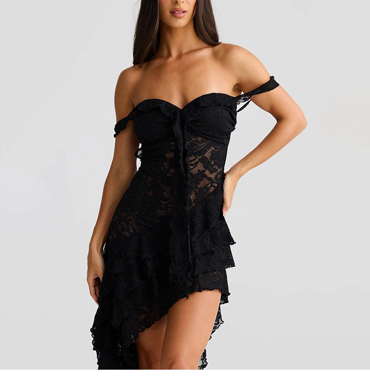 Lace Patchwork Strapless Mini Dress [R61QKSEL]