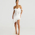 Lace Patchwork Strapless Mini Dress [D5KYD86B]