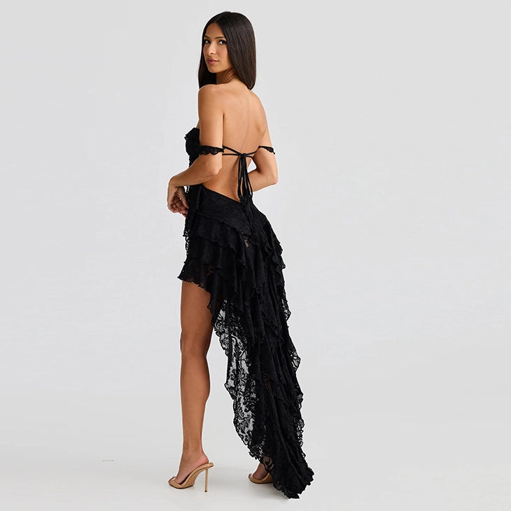 Lace Patchwork Strapless Mini Dress [PM5Q5F8L]
