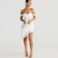 Lace Patchwork Strapless Mini Dress [GC8PZGVA]