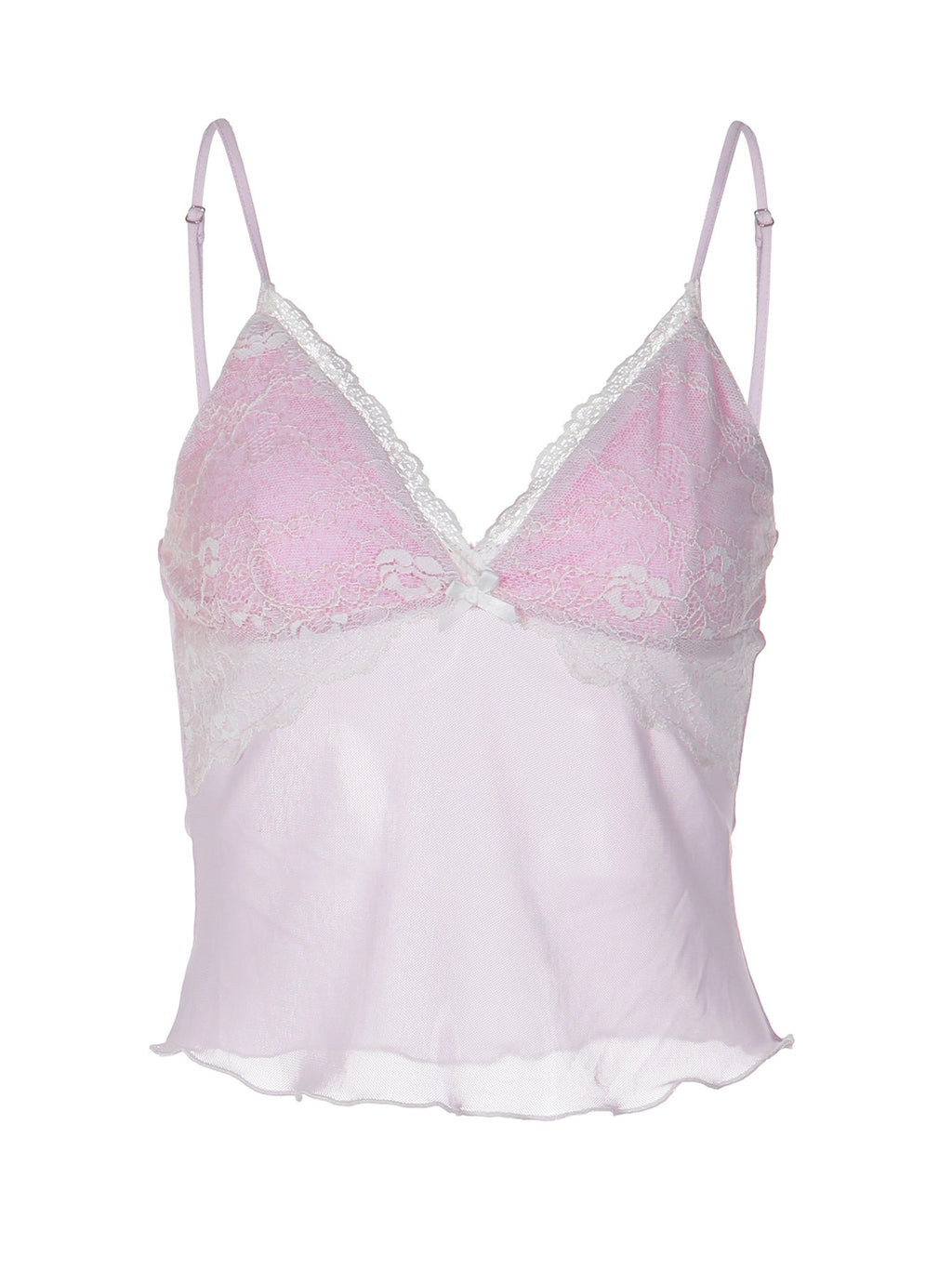 Lace Patchwork V-Neck Camisole [0ITPDCG7]