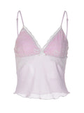 Lace Patchwork V-Neck Camisole [0ITPDCG7]