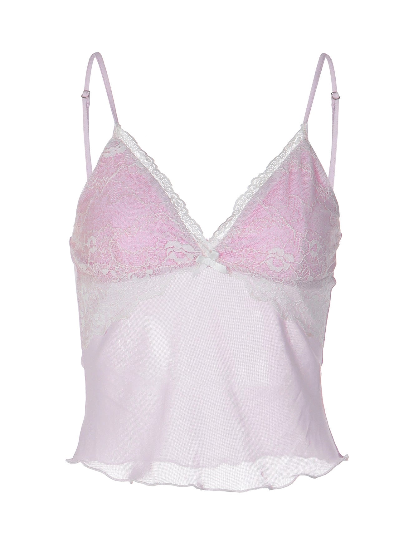 Lace Patchwork V-Neck Camisole [0ITPDCG7]