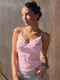 Lace Patchwork V-Neck Camisole [9YS2L94I]