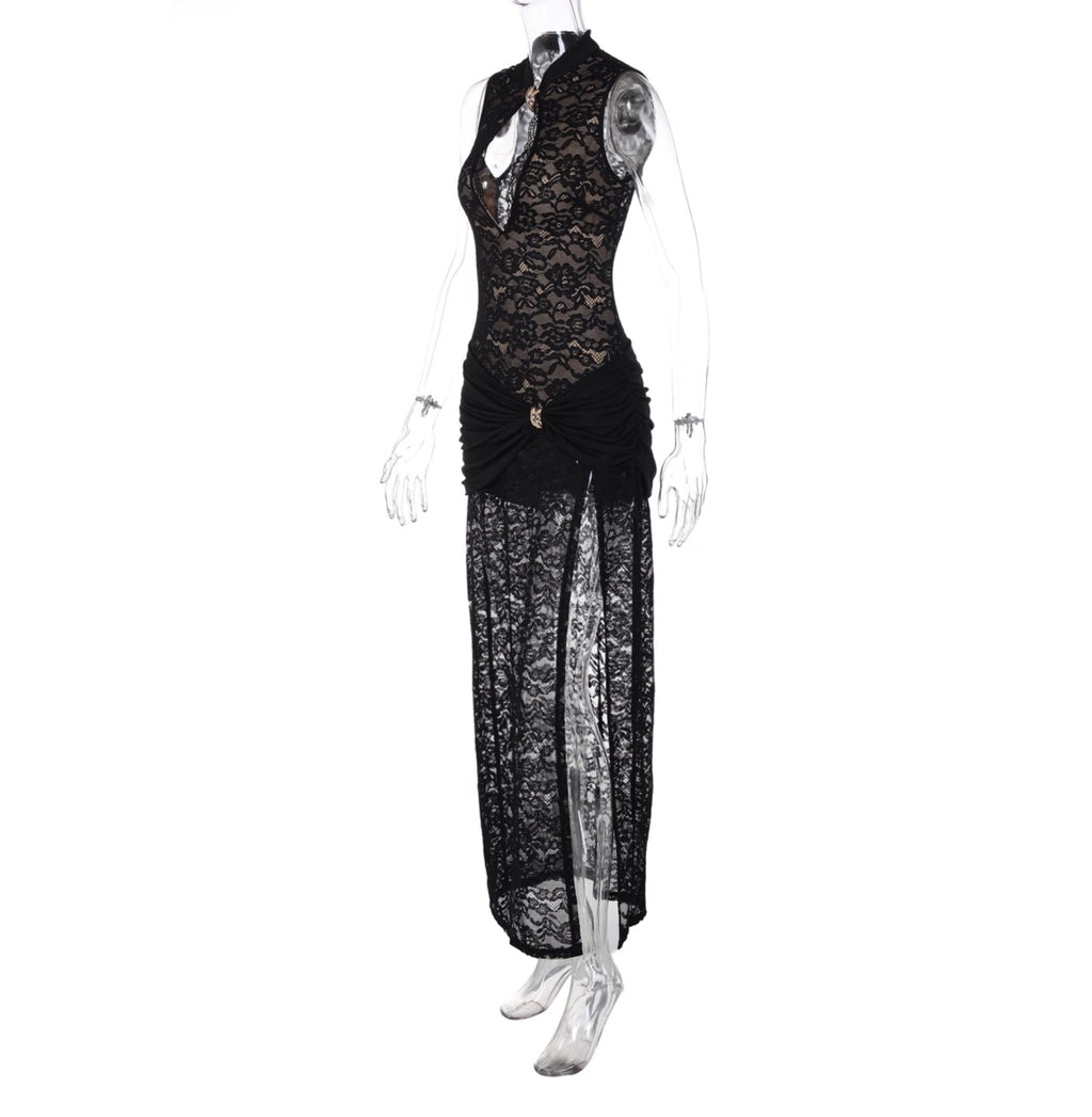 Lace Slit Maxi Dress [ZVBCZTY6]