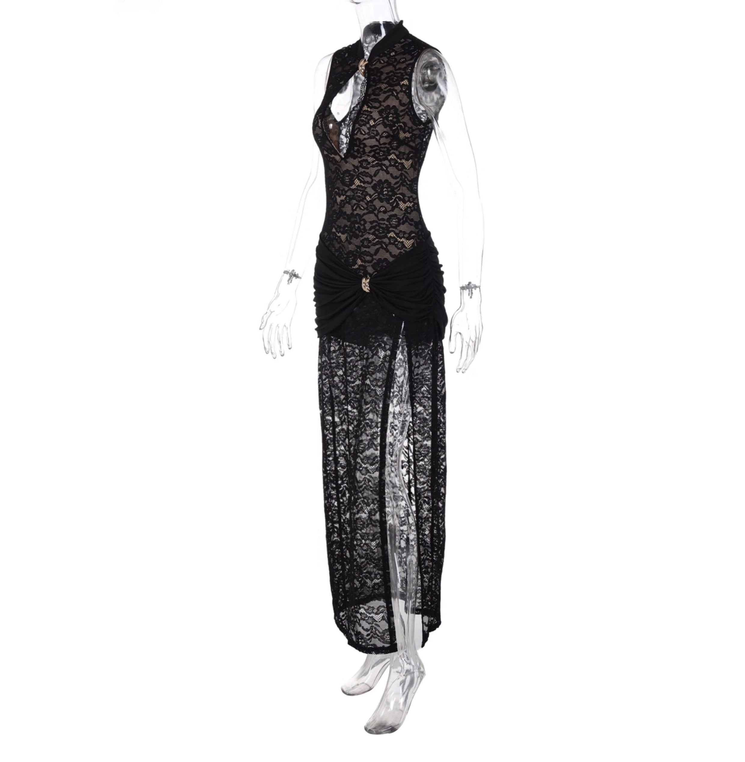 Lace Slit Maxi Dress [ZVBCZTY6]