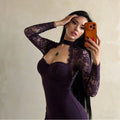Lace Slit Maxi Dress [H29MV30D]