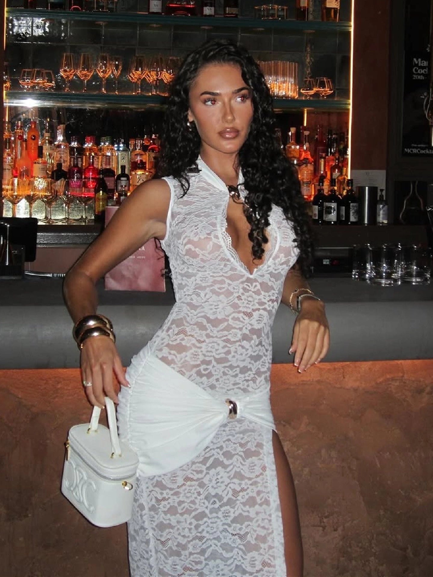 Lace Slit Maxi Dress [NEJHSUIK]