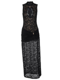 Lace Slit Maxi Dress [2UA3BHZ5]
