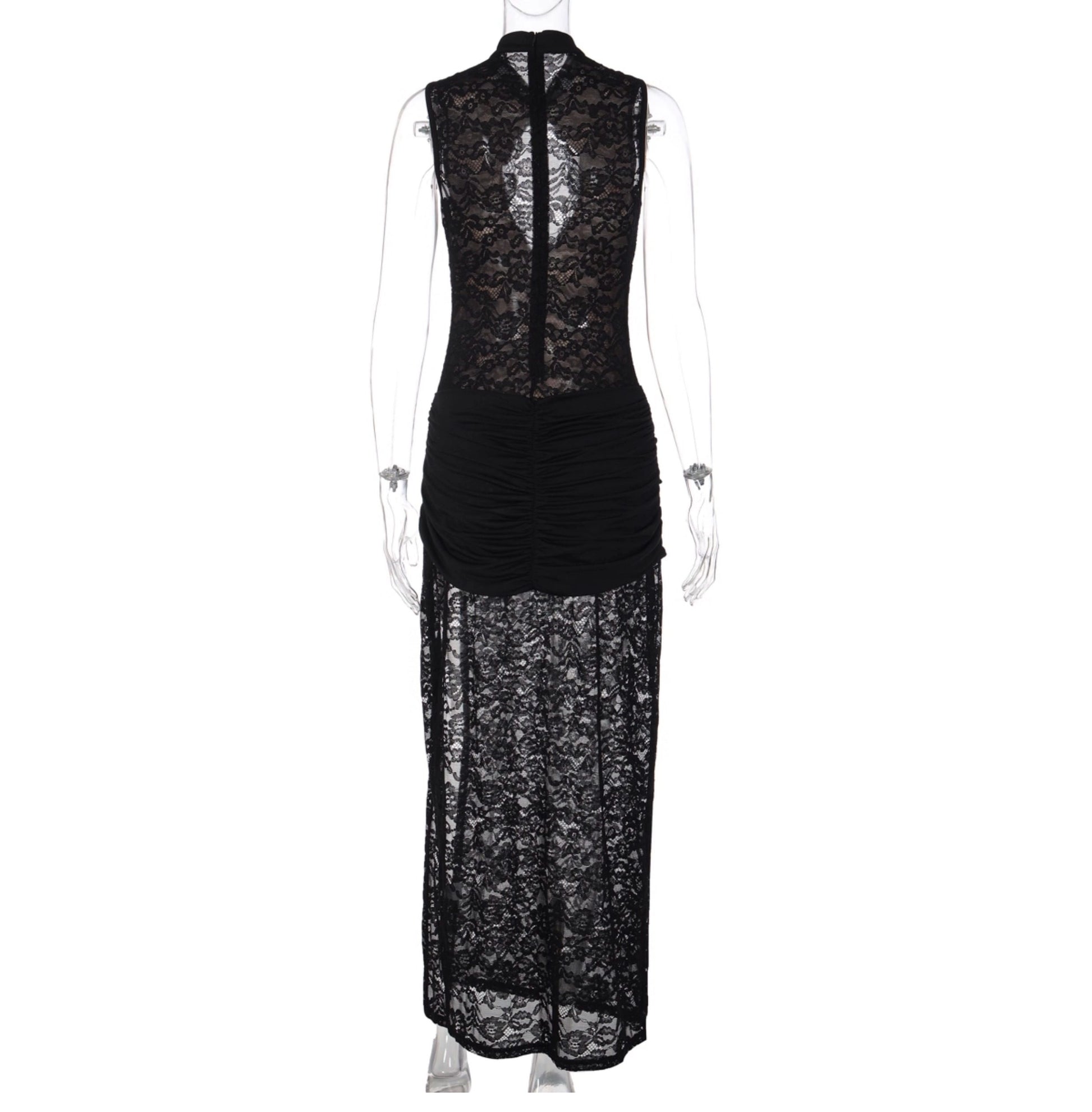 Lace Slit Maxi Dress [OCVEIC8F]