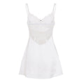 Lace Splicing Satin Mini Dress [0IS384WG]
